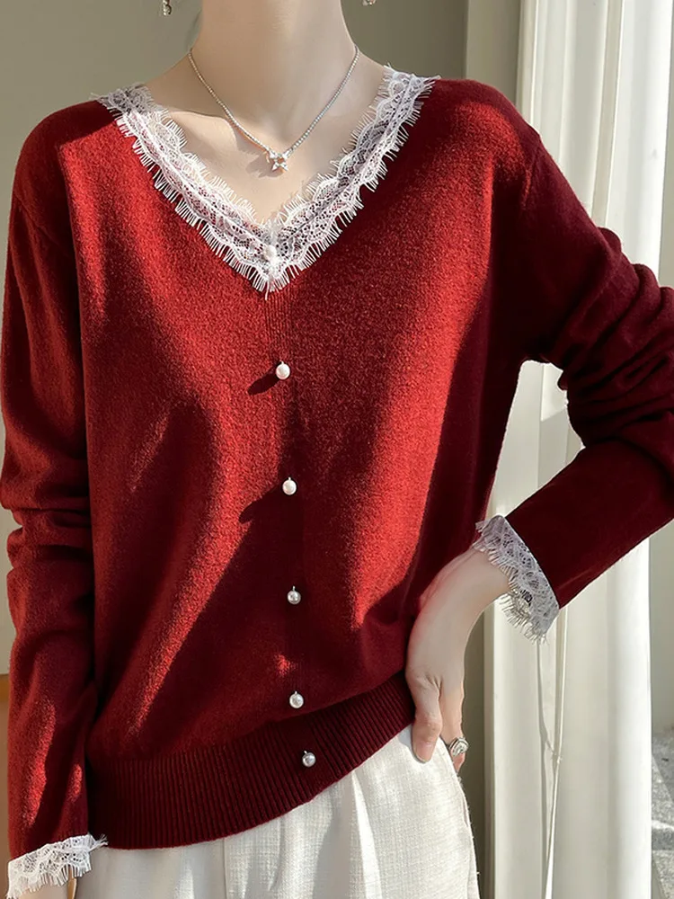 e Кружевная отделка V-Ne Base irt Faionable Верхняя одежда Свитер Топ Трикотаж Ele Трикотаж Мягкий свободный крой для поездок на работу
e Кружевная отделка V-Ne Base irt Faionable Верхняя одежда Свитер Топ Трикотаж Ele Трикотаж Мягкий свободный крой для поездок на работу