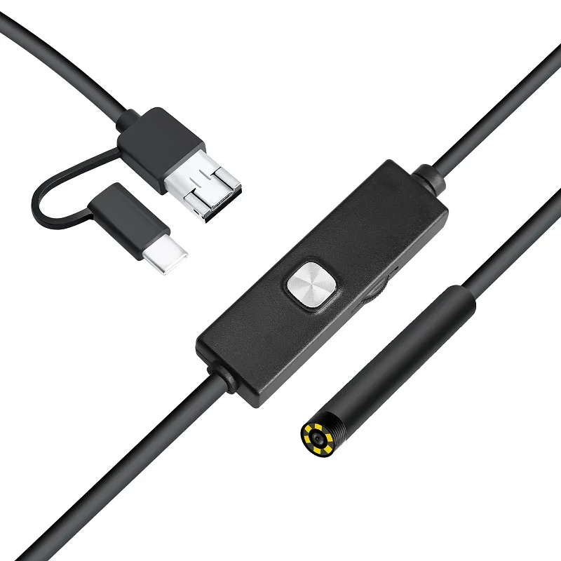 7MM Endoscope 3 in 1 USB Camera Module IP67 Waterproof Type C Inspection Mini Camera for Android PC Notebook 6LED Adjustable
7MM Endoscope 3 in 1 USB Camera Module IP67 Waterproof Type C Inspection Mini Camera for Android PC Notebook 6LED Adjustable