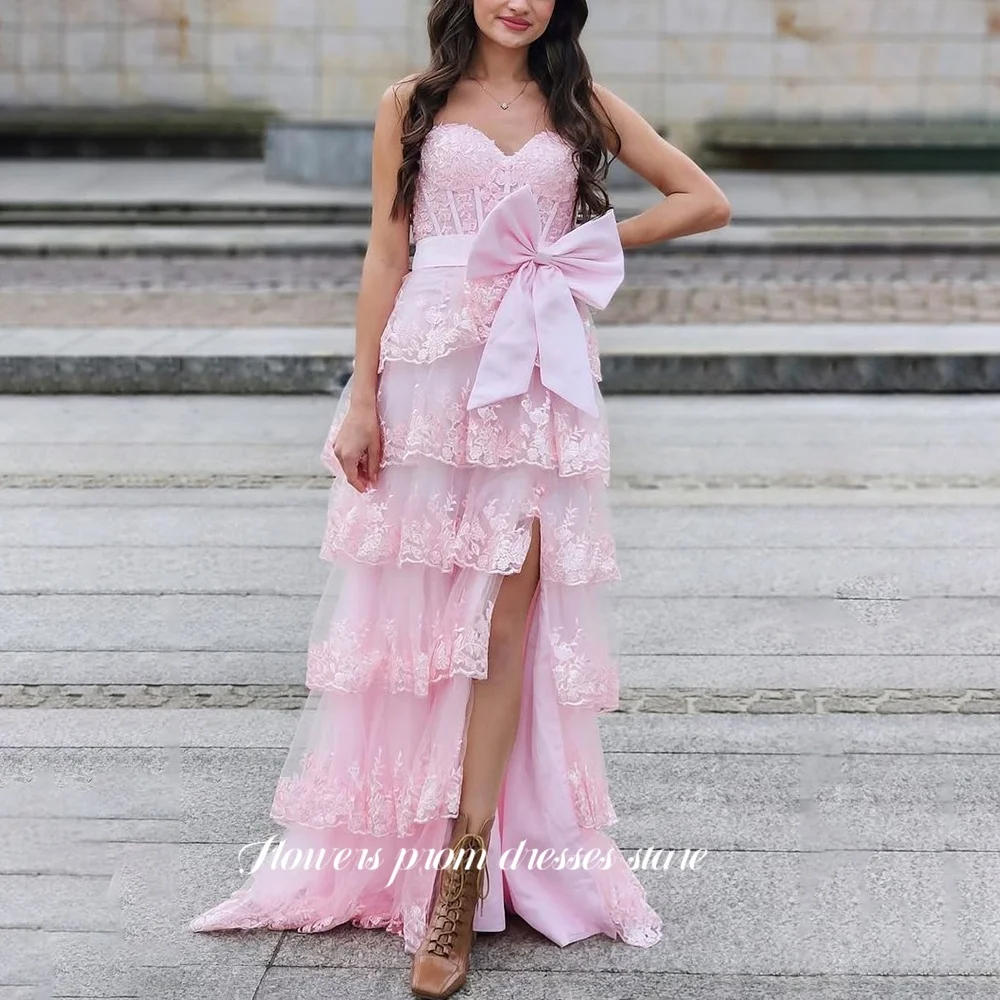 Flowers A Line Prom Dress Tiered Layer Dresses Bow Belt Evening Dress Party Dress for Women vestidos de fiesta Customized
Flowers A Line Prom Dress Tiered Layer Dresses Bow Belt Evening Dress Party Dress for Women vestidos de fiesta Customized