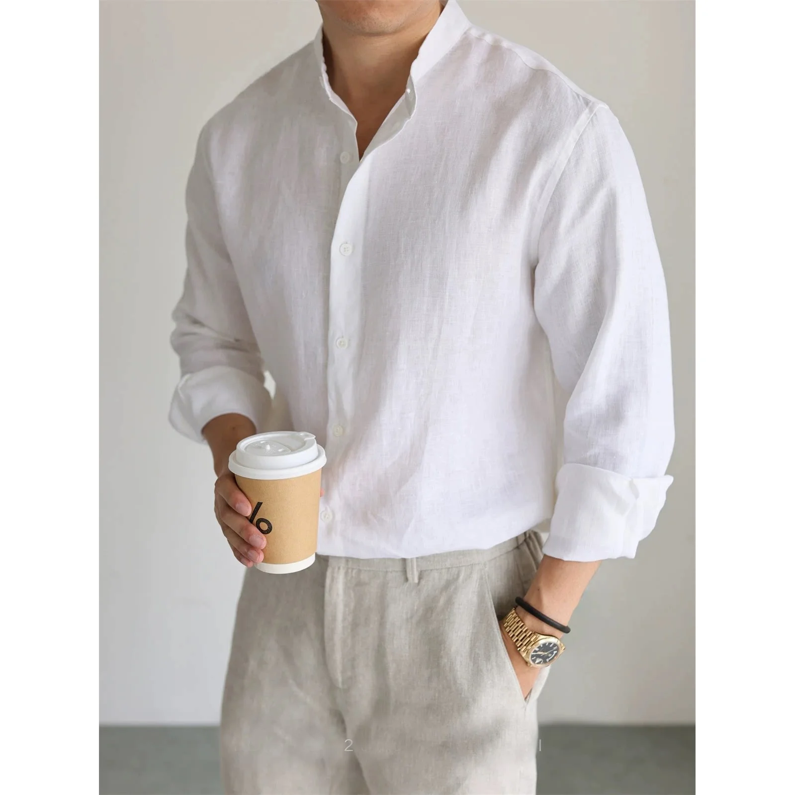 Retro Loose Men's Long Sleeve Shirt Henry Collar Casual Business Light Mature Versatile Top Breathable Cotton Linen Summer Shirt
Retro Loose Men's Long Sleeve Shirt Henry Collar Casual Business Light Mature Versatile Top Breathable Cotton Linen Summer Shirt