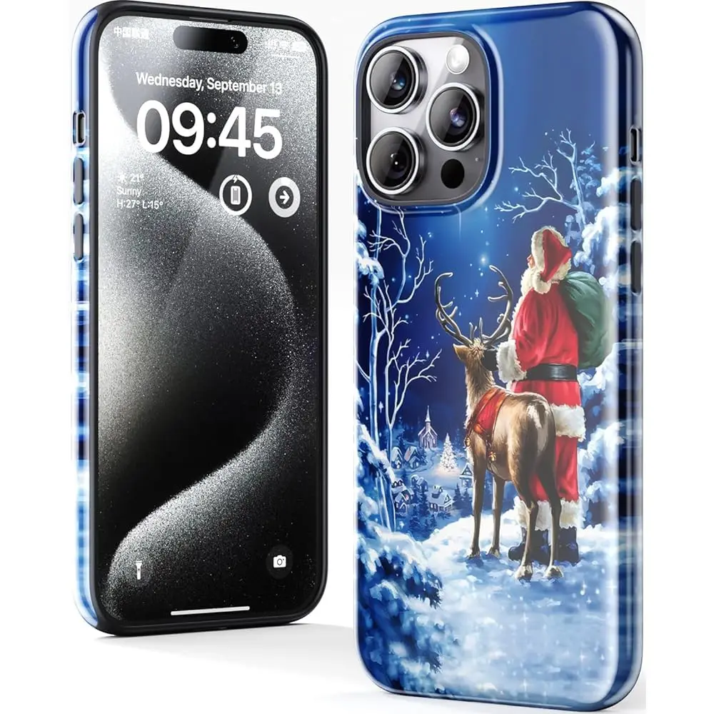 Christmas Phone Case for iPhone 15 Pro - Wireless Charging Compatible - Dual-Layer Hard Shell + Silicone Cover - Protective
Christmas Phone Case for iPhone 15 Pro - Wireless Charging Compatible - Dual-Layer Hard Shell + Silicone Cover - Protective