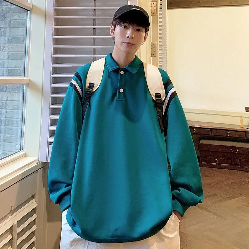 Loose Long Sleeve Shirt Crew Neck Sweatshirt Casual Sportswear for Men American Style Turn-down Collar Spring Autumn Tre...
Loose Long Sleeve Shirt Crew Neck Sweatshirt Casual Sportswear for Men American Style Turn-down Collar Spring Autumn Tre...