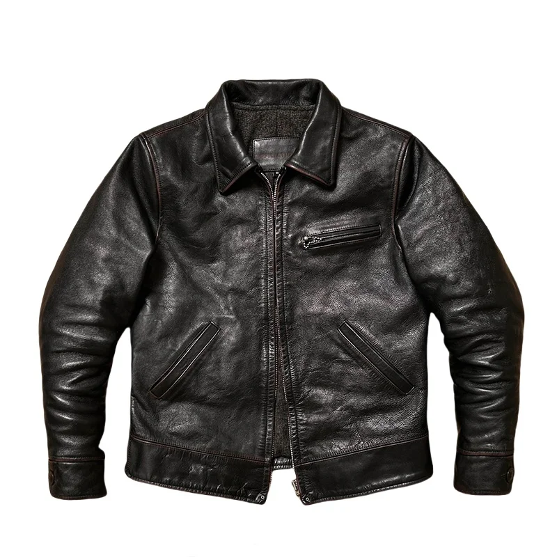 Vintage Black Autumn Leather Jacket Men Retro Style Plus Size 4XL Genuine Natural Cowskin Slim Fit Short Leather Coat
Vintage Black Autumn Leather Jacket Men Retro Style Plus Size 4XL Genuine Natural Cowskin Slim Fit Short Leather Coat
