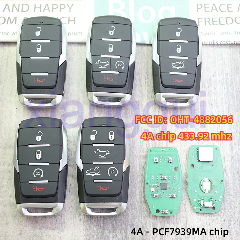 OHT-4882056 433MHZ 4A Chip Key Remote for Chrysler Sebring Dodge RAM 1500 RAM1500 RAM2500 TRX Avenger Nitro for Jeep 2019-2022
OHT-4882056 433MHZ 4A Chip Key Remote for Chrysler Sebring Dodge RAM 1500 RAM1500 RAM2500 TRX Avenger Nitro for Jeep 2019-2022