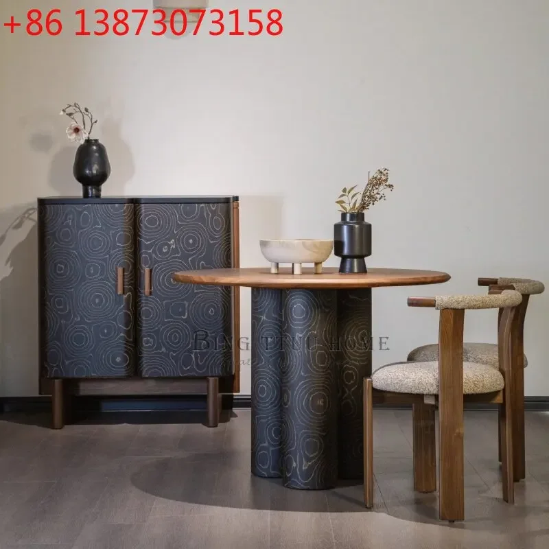 Medieval designer creative solid wood round small apartment household table
Medieval designer creative solid wood round small apartment household table