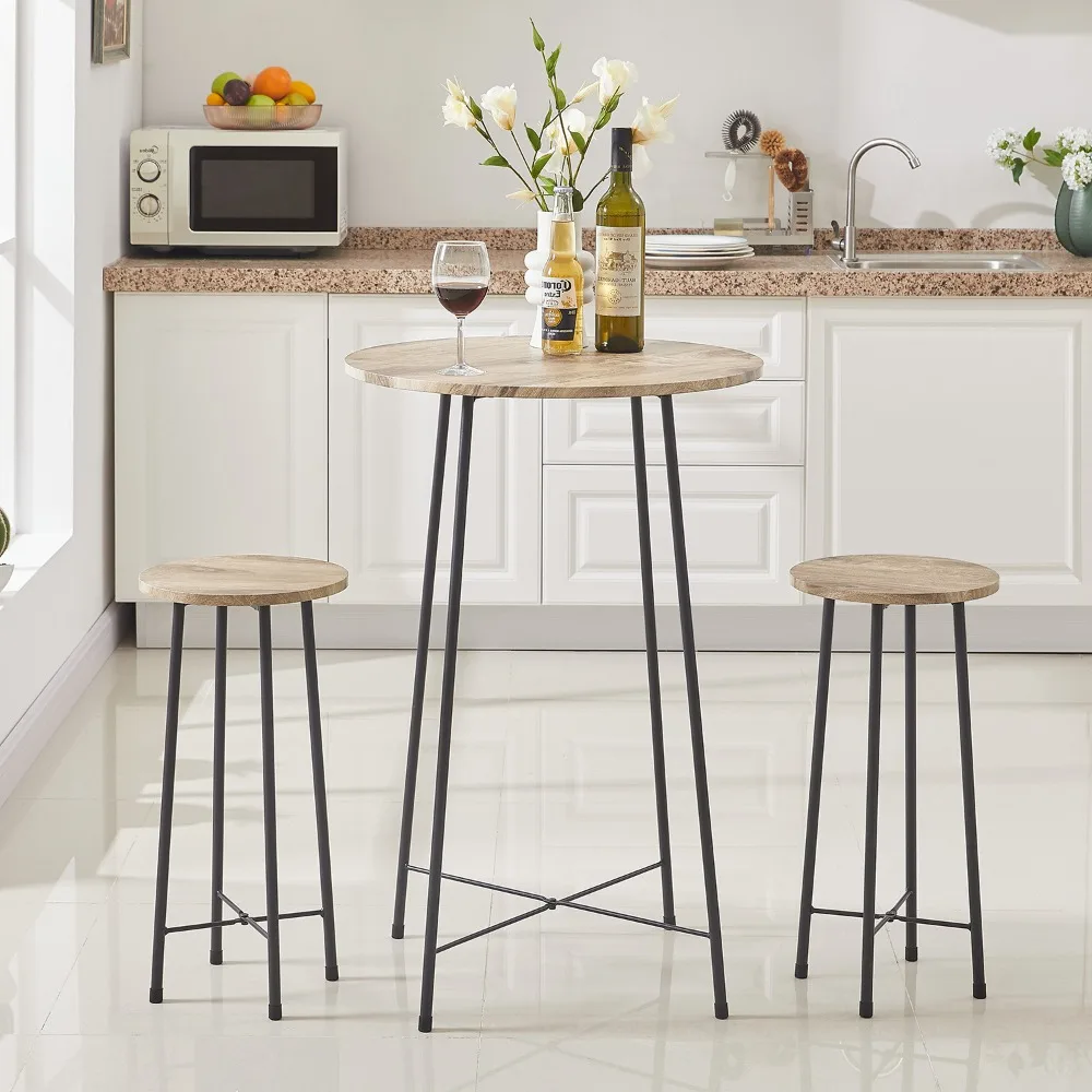 3-Piece Pub Dining Furniture, Round Bar Table Set with 2 Stools, Space Saving, for Breakfast Nook, Bistro, Dining Room, Kitchen
3-Piece Pub Dining Furniture, Round Bar Table Set with 2 Stools, Space Saving, for Breakfast Nook, Bistro, Dining Room, Kitchen