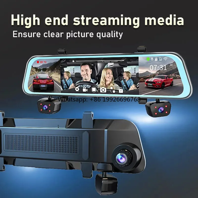 11.66 Inch 4 Lens Car Dash Cam 1080P HD WiFi GPS Rear View Mirror DVR with Night Vision Parking Monior for Cars Trucks manufactu 
11.66 Inch 4 Lens Car Dash Cam 1080P HD WiFi GPS Rear View Mirror DVR with Night Vision Parking Monior for Cars Trucks manufactu