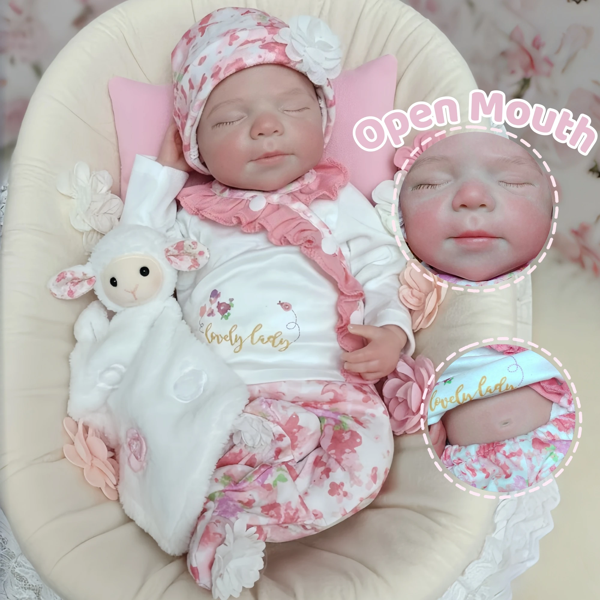 1PC / 2 Outfits 18Inch Open Mouth Pascale Soft Silicone Bebe Reborn Girl Doll With Painted Skin Washable bebe reborn de silicona
1PC / 2 Outfits 18Inch Open Mouth Pascale Soft Silicone Bebe Reborn Girl Doll With Painted Skin Washable bebe reborn de silicona