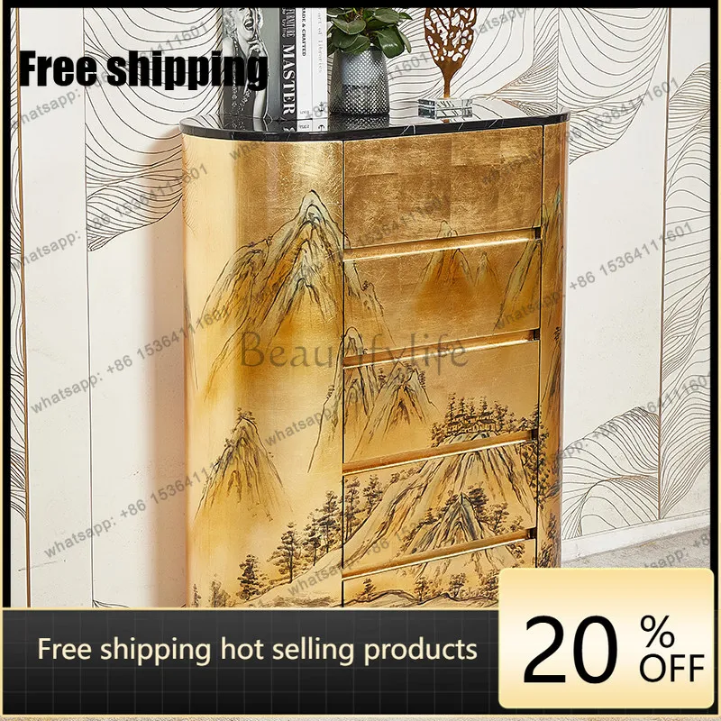 LD25 new Chinese gold foil solid wood five bucket decorative cabinet double-sided partition entrance locker
LD25 new Chinese gold foil solid wood five bucket decorative cabinet double-sided partition entrance locker