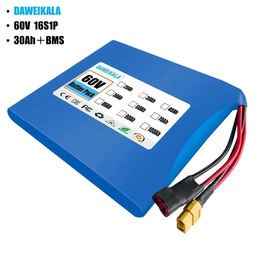 New 16S1P 60V 30000mAh lithium battery pack, electric balance car torsion car 60V battery 67.2V 30Ah universal battery
New 16S1P 60V 30000mAh lithium battery pack, electric balance car torsion car 60V battery 67.2V 30Ah universal battery