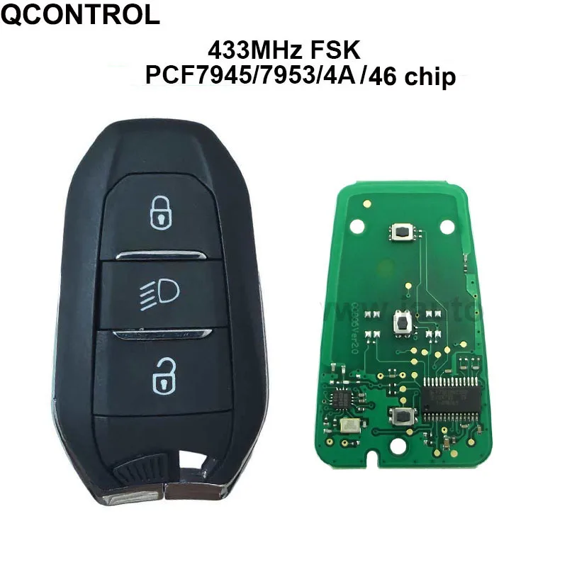 QCONTROL Smart Remote Key VA2 blade for Peugeot 208 308 508 3008 5008 Expert Traveller 434MHz Keyless-Go Open-Go 433.92MHz
QCONTROL Smart Remote Key VA2 blade for Peugeot 208 308 508 3008 5008 Expert Traveller 434MHz Keyless-Go Open-Go 433.92MHz