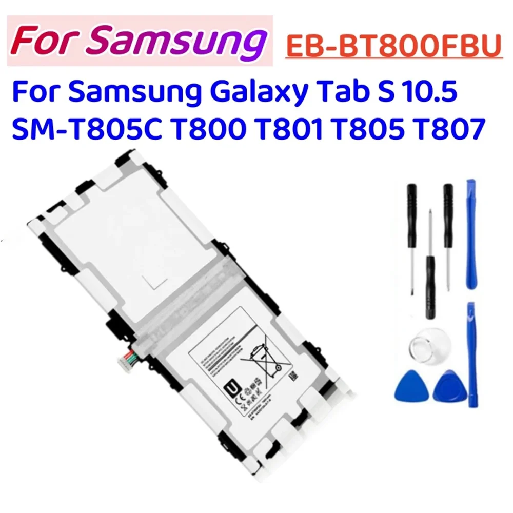 Replacement Tablet Battery EB-BT800FBE 7900mAh For Samsung Galaxy Tab S 10.5 SM-T800 T801 T805 + Free Tools
Replacement Tablet Battery EB-BT800FBE 7900mAh For Samsung Galaxy Tab S 10.5 SM-T800 T801 T805 + Free Tools