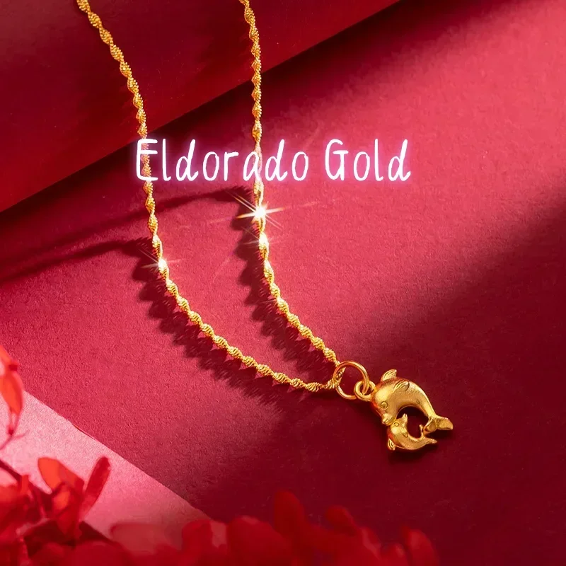 Eldorado Gold 9999 real gold 24K yellow gold Double dolphin necklace female clavicle chain gold jewelry
Eldorado Gold 9999 real gold 24K yellow gold Double dolphin necklace female clavicle chain gold jewelry