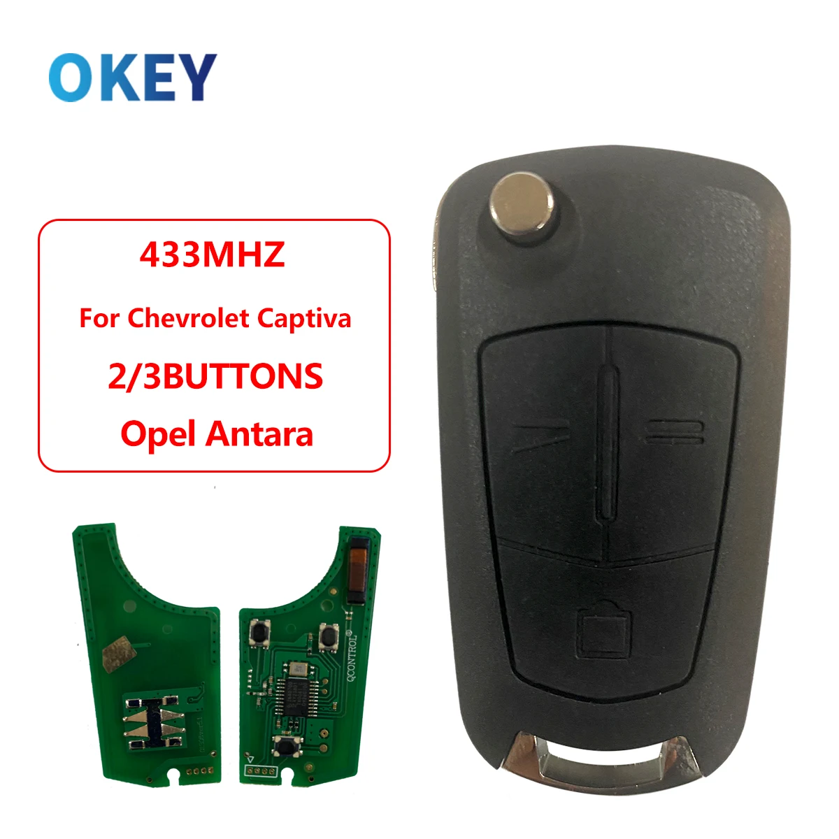 Okey Flip Remote Car Key 433Mhz For Opel/Vauxhall Astra H 2004-2009 Zafira B 2005-2013 Vectra C 2002-2008 Signium Corsa D
Okey Flip Remote Car Key 433Mhz For Opel/Vauxhall Astra H 2004-2009 Zafira B 2005-2013 Vectra C 2002-2008 Signium Corsa D