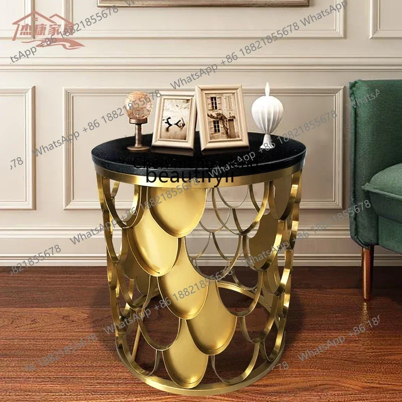 B178 Marble fish scale edge, living room sofa moving high corner, Nordic stainless steel light luxury corner2936
B178 Marble fish scale edge, living room sofa moving high corner, Nordic stainless steel light luxury corner2936