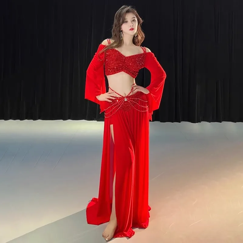 customized niche design belly dance costumes new sequin spring mesh practice class outfit set top skirt with safety pants
customized niche design belly dance costumes new sequin spring mesh practice class outfit set top skirt with safety pants