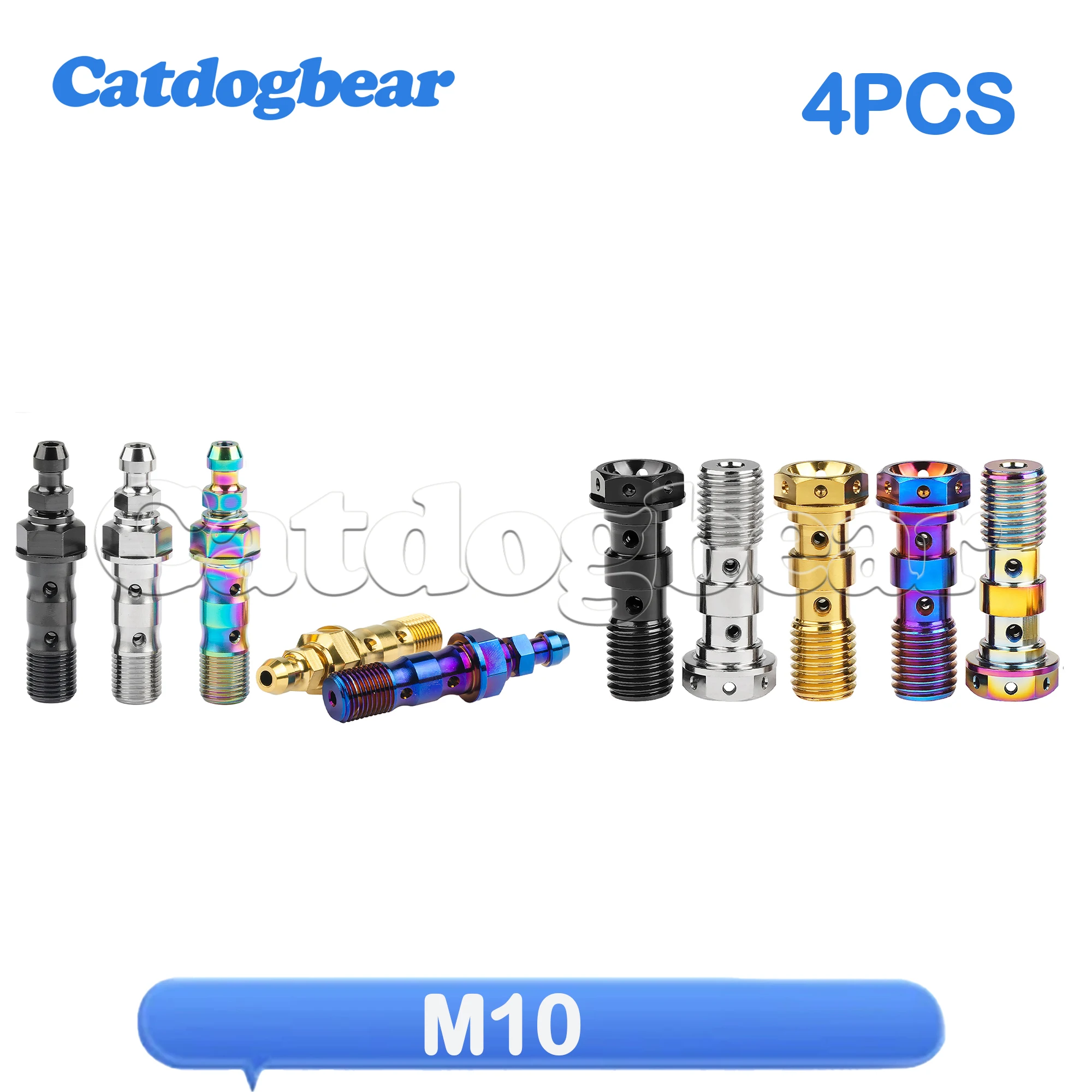 Catdogbear 4Pcs Titanium Bolt M10x1.0/1.25mm Banjo Bolt for Brembo Brake Lin&Double hole Clutch Bolt with Bleeder Valve
Catdogbear 4Pcs Titanium Bolt M10x1.0/1.25mm Banjo Bolt for Brembo Brake Lin&Double hole Clutch Bolt with Bleeder Valve