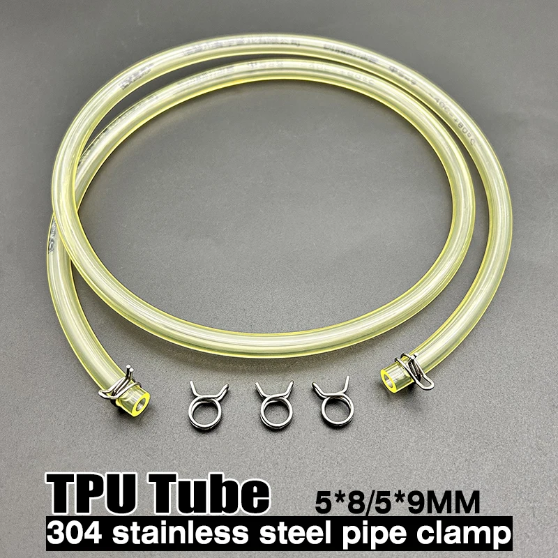 304 stainless steel spring tube clamp + TPU tube ID5 * OD8mm/ID5 * OD9mm special fastening clamp leak proof and durable
304 stainless steel spring tube clamp + TPU tube ID5 * OD8mm/ID5 * OD9mm special fastening clamp leak proof and durable