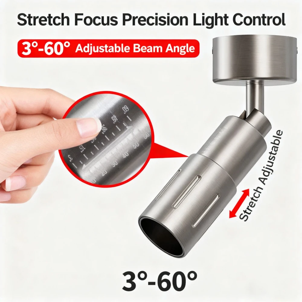 Ceiling mounted zoom spotlight dining bar atmosphere light tea room LED surface mounted track light spotlight small beam angle
Ceiling mounted zoom spotlight dining bar atmosphere light tea room LED surface mounted track light spotlight small beam angle