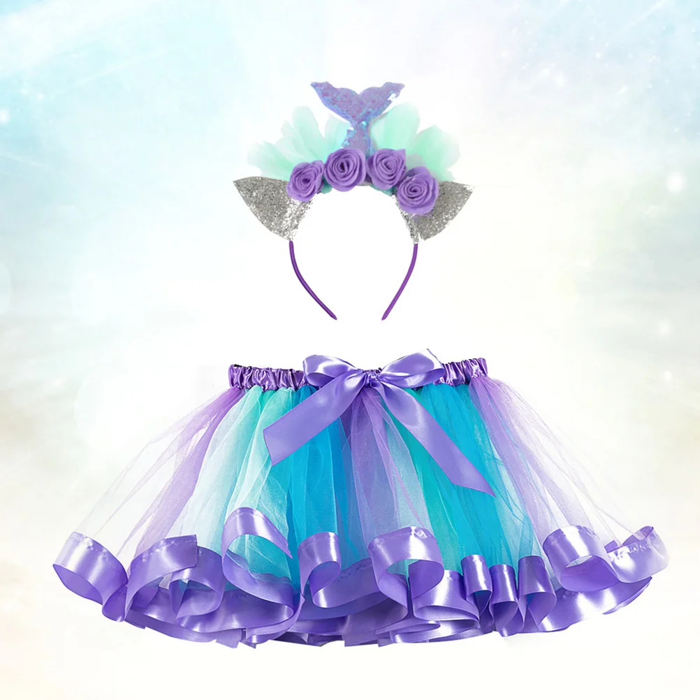 Grenadine Tutu Skirt Set Mermaid Headband Flower Decor Princess Costume For Birthday Halloween Party Dance Photography
Grenadine Tutu Skirt Set Mermaid Headband Flower Decor Princess Costume For Birthday Halloween Party Dance Photography