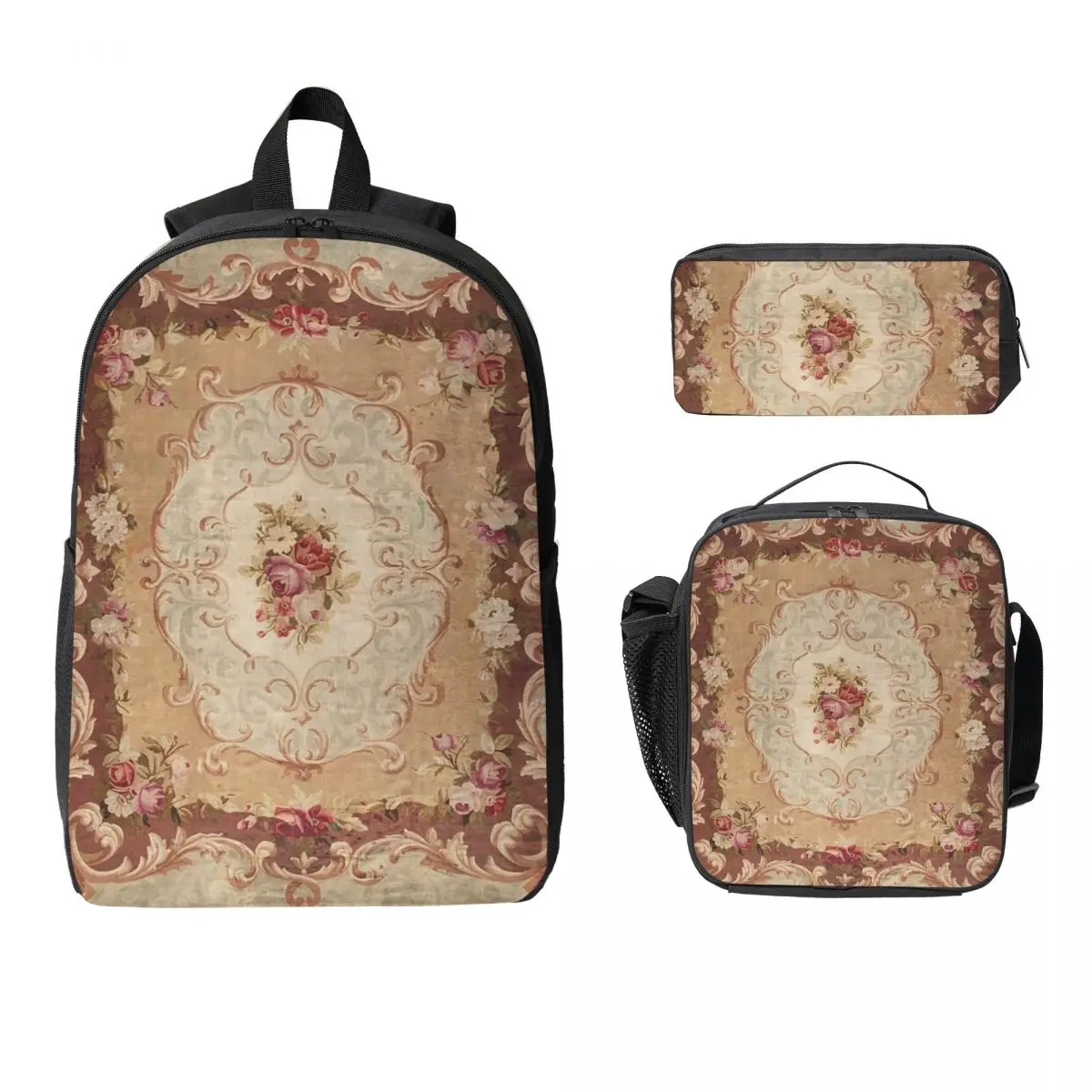 Antique Rose Floral French Aubusson Rug Print Backpack BookBag School Bag Shoulder Bags 3ps Insulated Lunch Bag Pencil Case
Antique Rose Floral French Aubusson Rug Print Backpack BookBag School Bag Shoulder Bags 3ps Insulated Lunch Bag Pencil Case