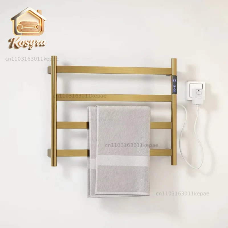 Brushed Gold Electric Towel Rack Stainless Steel Temperature Control Time Smart Home Heated Towel Rack Towel Rack
Brushed Gold Electric Towel Rack Stainless Steel Temperature Control Time Smart Home Heated Towel Rack Towel Rack