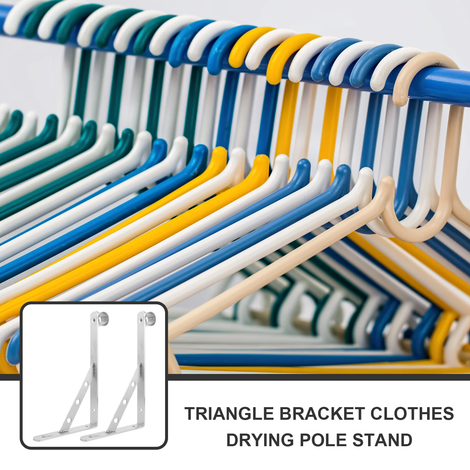 2Pcs Heavy Duty Triangle Bracket Wall Mounted Clothes Drying Rod Holder for Balcony Closet Curtain Rod Support Bracket
2Pcs Heavy Duty Triangle Bracket Wall Mounted Clothes Drying Rod Holder for Balcony Closet Curtain Rod Support Bracket