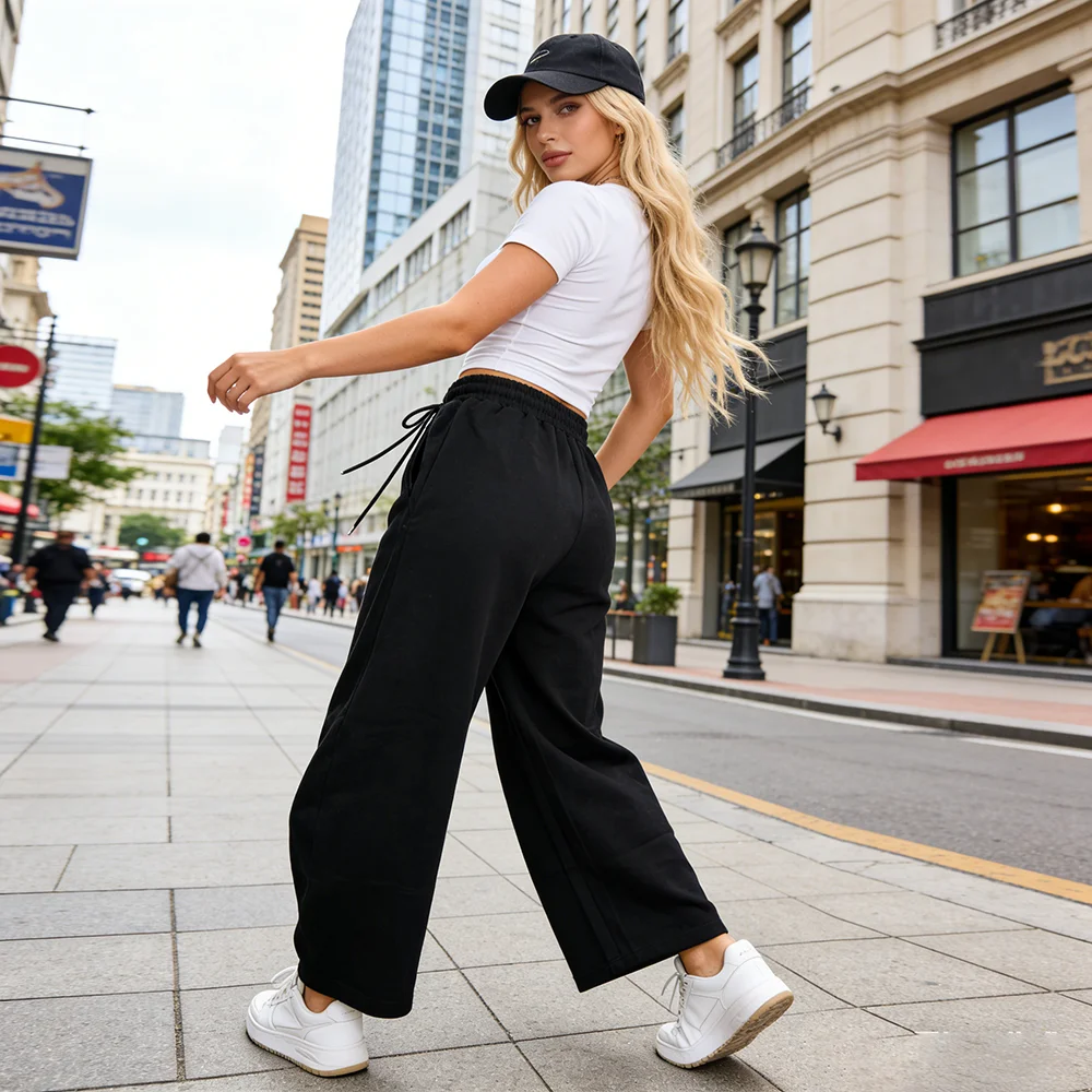 Women's Casual Straight Leg Pants, Street Style Comfort Trousers with Elastic Waist
Women's Casual Straight Leg Pants, Street Style Comfort Trousers with Elastic Waist