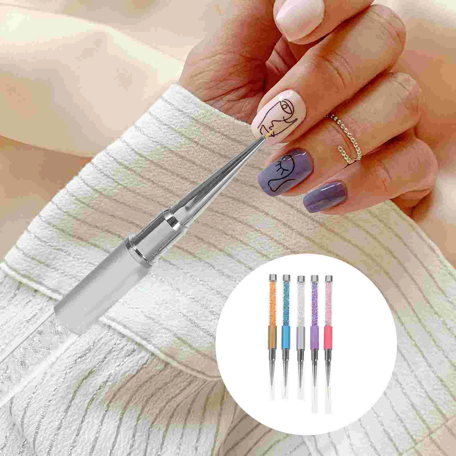 5 Pcs Nail Drawing Pen Set ABS Metal Fiber Compact Manicure Tool for Home Salon Painting Pens Fine Details Patterns 
5 Pcs Nail Drawing Pen Set ABS Metal Fiber Compact Manicure Tool for Home Salon Painting Pens Fine Details Patterns