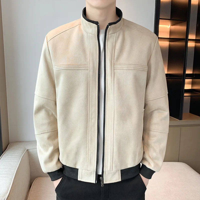 2024 Men's Stand Collar Deerskin Velvet Jacket New Slim Solid Color Green Casual Jacket
2024 Men's Stand Collar Deerskin Velvet Jacket New Slim Solid Color Green Casual Jacket