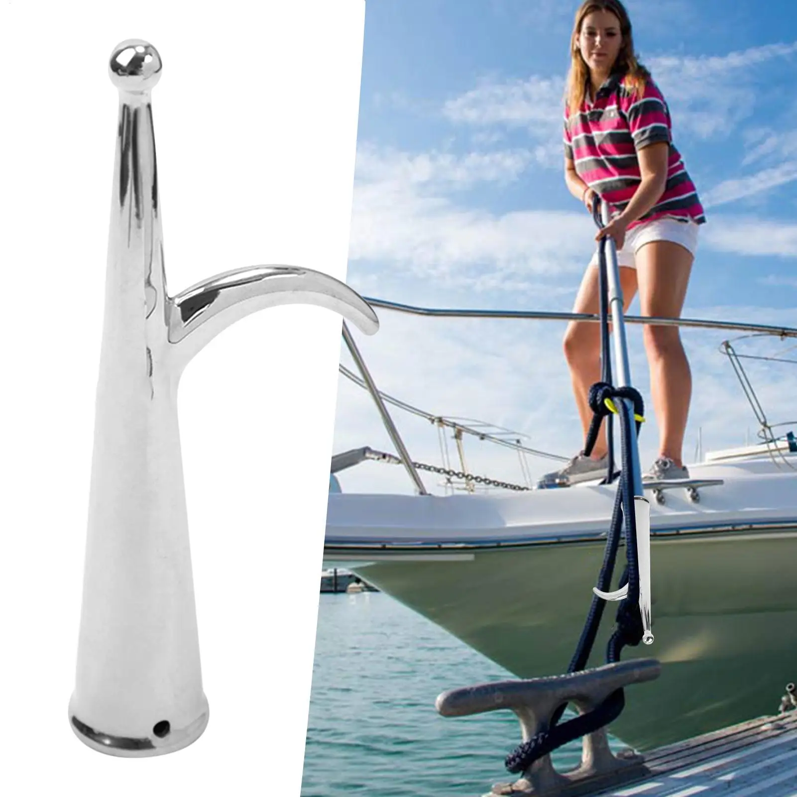 316 Stainless Steel Boat Hook Scratch Resistant Marine Kayak Accessory for Canoe Rowboat Raft Docking Mooring Sailing
316 Stainless Steel Boat Hook Scratch Resistant Marine Kayak Accessory for Canoe Rowboat Raft Docking Mooring Sailing