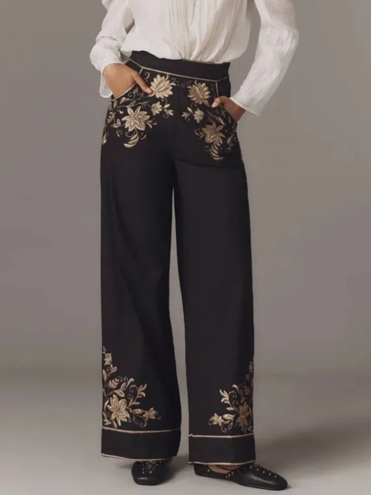 Women's Vintage Floral Printed High Waist Wide Leg Pants 2026 New Loose Elegant Black Palazzo Trousers Bottoms
Women's Vintage Floral Printed High Waist Wide Leg Pants 2026 New Loose Elegant Black Palazzo Trousers Bottoms