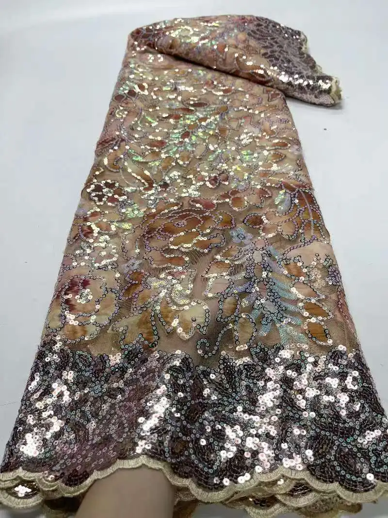 African Mesh Lace Fabric With Sequins 2026 High Quality French Sequins Tulle Lace Fabric for Women Party Dresses Material Sewing
African Mesh Lace Fabric With Sequins 2026 High Quality French Sequins Tulle Lace Fabric for Women Party Dresses Material Sewing
