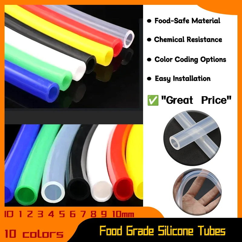 1 Meter ID 1 2 3 4 5 6 7 8 9 10 mm Silicone Tube Flexible Rubber Hose Food Grade Soft Drink Pipe PVC Hose Pipe Rubber Tube 
1 Meter ID 1 2 3 4 5 6 7 8 9 10 mm Silicone Tube Flexible Rubber Hose Food Grade Soft Drink Pipe PVC Hose Pipe Rubber Tube