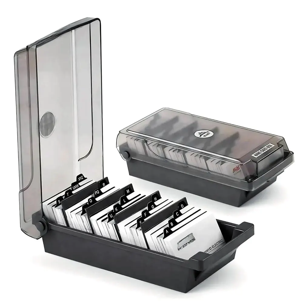 Desktop Business Card Box, Large Capacity, Holds 500 Cards, with 4 Dividers & A-Z Index Tabs
Desktop Business Card Box, Large Capacity, Holds 500 Cards, with 4 Dividers & A-Z Index Tabs