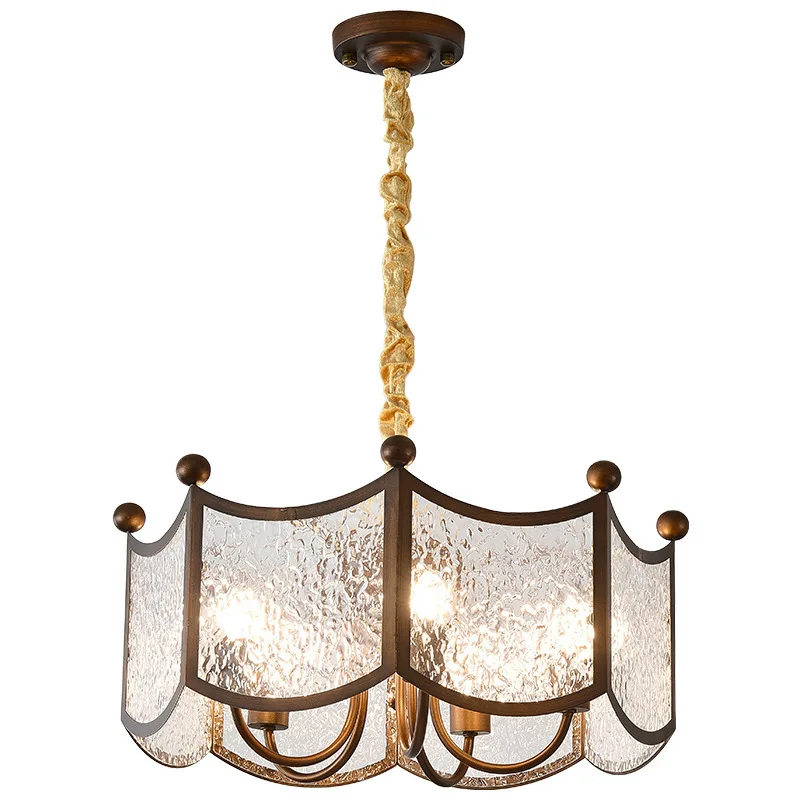 Medieval French retro living room chandelier glass pattern bedroom dining room eye protection lamp
Medieval French retro living room chandelier glass pattern bedroom dining room eye protection lamp