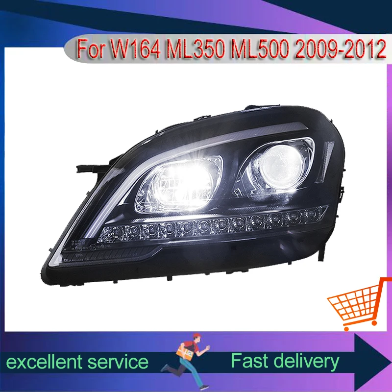 Автоматическая фара для Mercedes Benz W164 ML350 ML500 2009-2012, модификация в сборе, светодиодная линза DRL, указатель поворота, автомобильные аксессуары
Автоматическая фара для Mercedes Benz W164 ML350 ML500 2009-2012, модификация в сборе, светодиодная линза DRL, указатель поворота, автомобильные аксессуары