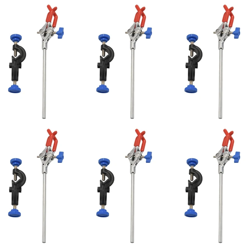 6X Lab Clamp 3 Prong Finger Style Rubber-Coated Head A Black Laboratory Stand Clip
6X Lab Clamp 3 Prong Finger Style Rubber-Coated Head A Black Laboratory Stand Clip