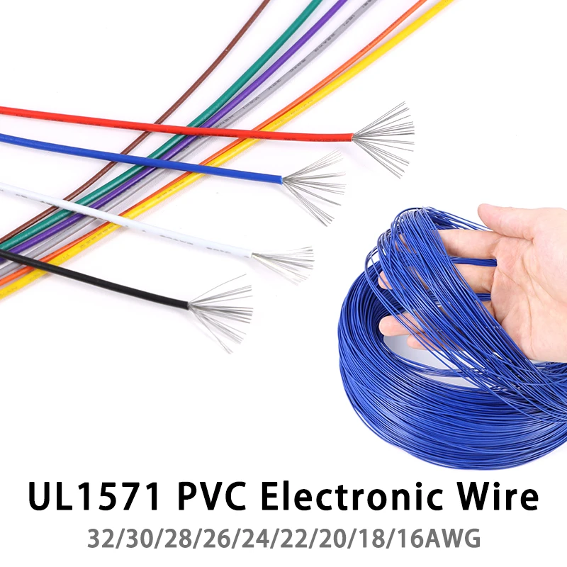 UL1571 Electronic Wire 32/30/28/26/24/22/20/18/16AWG Flexible Cable PVC Insulated Tinned Copper Environmental LED Line DIY Cord
UL1571 Electronic Wire 32/30/28/26/24/22/20/18/16AWG Flexible Cable PVC Insulated Tinned Copper Environmental LED Line DIY Cord