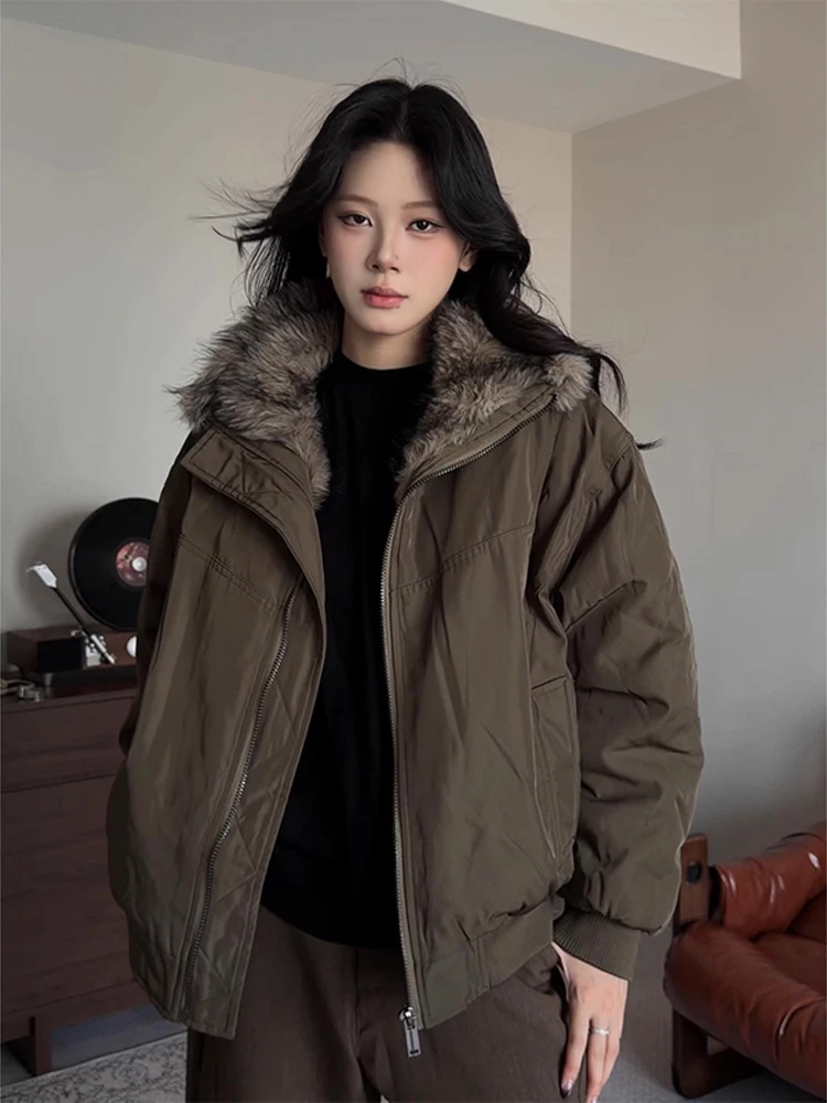 Retro American Sle Jaet Cotton Coat Winter Thiened Warmth Outerwear Cotton Clothes Cool Senior Feel Zipper Closure
Retro American Sle Jaet Cotton Coat Winter Thiened Warmth Outerwear Cotton Clothes Cool Senior Feel Zipper Closure