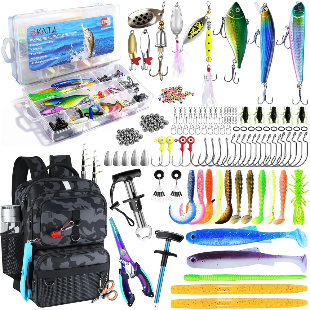 24L Camouflage Fishing Backpack with Tackle Boxes Rod Holder and Lure Kit for Men and Women
24L Camouflage Fishing Backpack with Tackle Boxes Rod Holder and Lure Kit for Men and Women