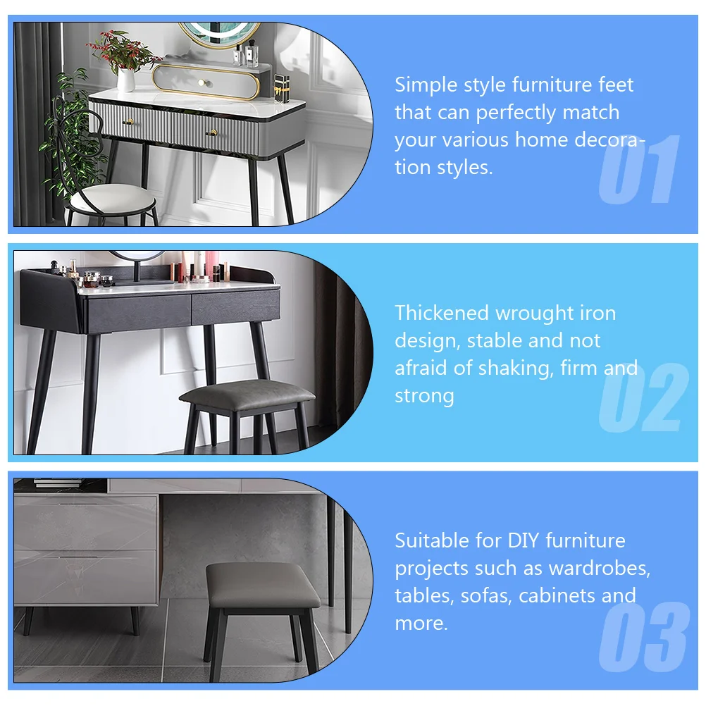 Inclined Cone Furniture Feet Metal Replacement Legs for Dresser Table Wardrobe Cabinet Tall Desk Stable Wrought Iron Design
Inclined Cone Furniture Feet Metal Replacement Legs for Dresser Table Wardrobe Cabinet Tall Desk Stable Wrought Iron Design