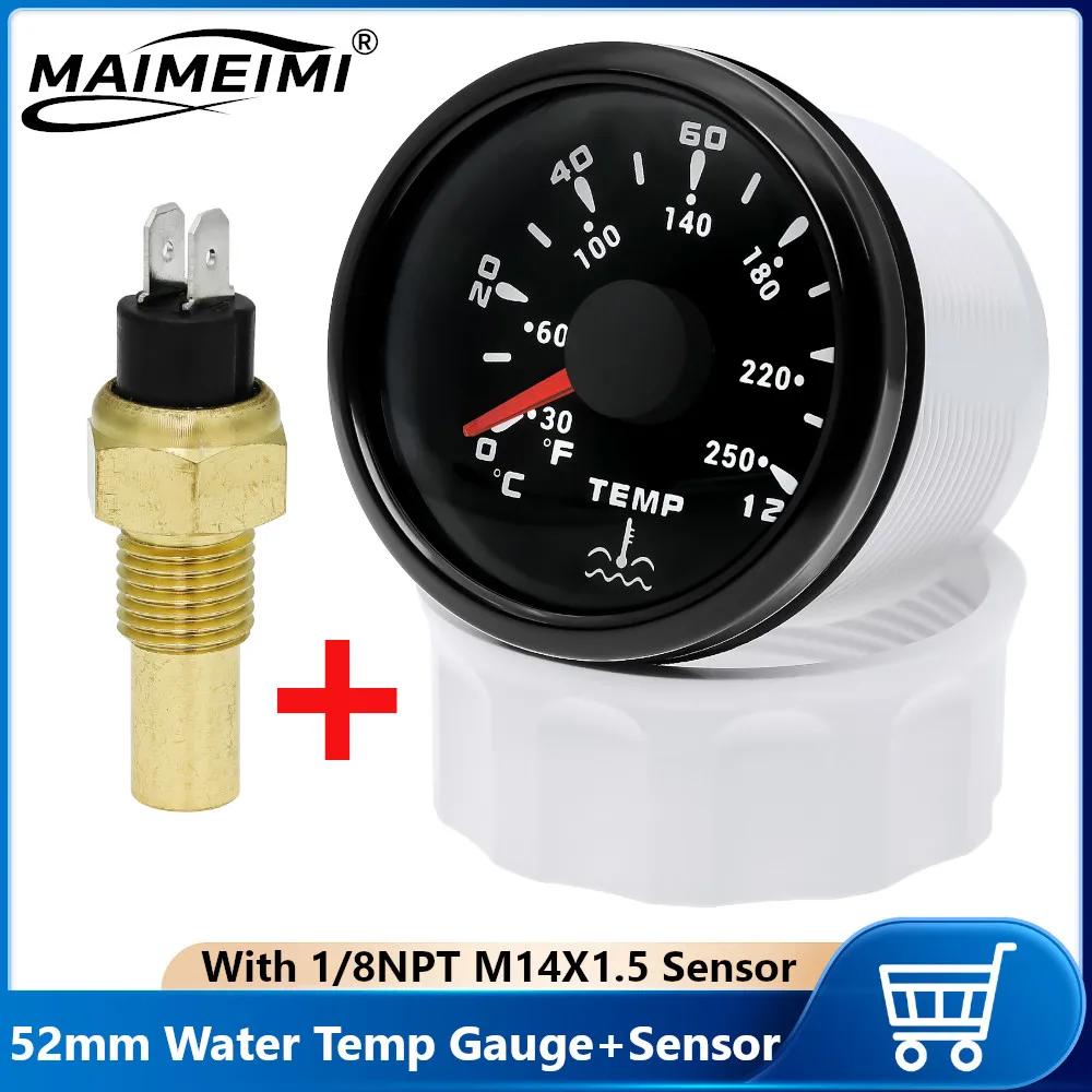 0~120℃ 52mm Water Temperature Gauge+Sensor Waterproof Water Temp Meter Indicator With 7 Colors LED For Marine Boat Car Truck
0~120℃ 52mm Water Temperature Gauge+Sensor Waterproof Water Temp Meter Indicator With 7 Colors LED For Marine Boat Car Truck