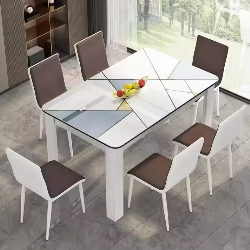 Modern Minimalist Design White Home Furniture Dining Table and Chair Set
Modern Minimalist Design White Home Furniture Dining Table and Chair Set