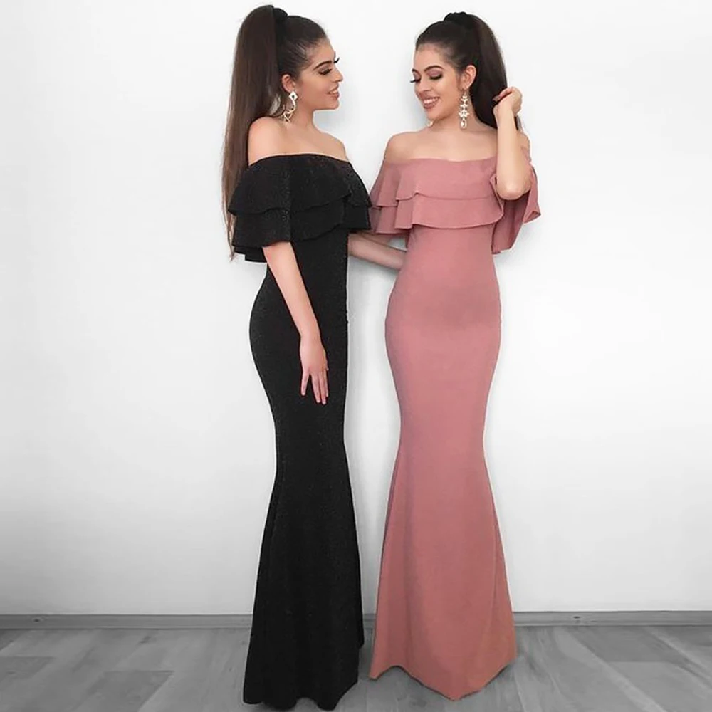 Chiffon Simple Women's Off Shoulder Evening Dresses Ruffles Fashion Celebrity Prom Gowns Cocktail Formal Party Robe Soirée 2023
Chiffon Simple Women's Off Shoulder Evening Dresses Ruffles Fashion Celebrity Prom Gowns Cocktail Formal Party Robe Soirée 2023