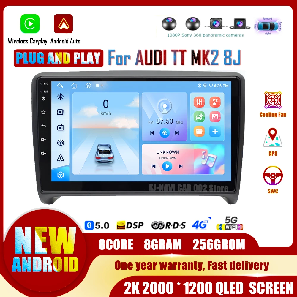 for Audi TT MK2 8J 2006 - 2014 Android Intelligent System Car Multimedia Radio Player GPS Navigation Auto Accessories DSP Stereo
for Audi TT MK2 8J 2006 - 2014 Android Intelligent System Car Multimedia Radio Player GPS Navigation Auto Accessories DSP Stereo