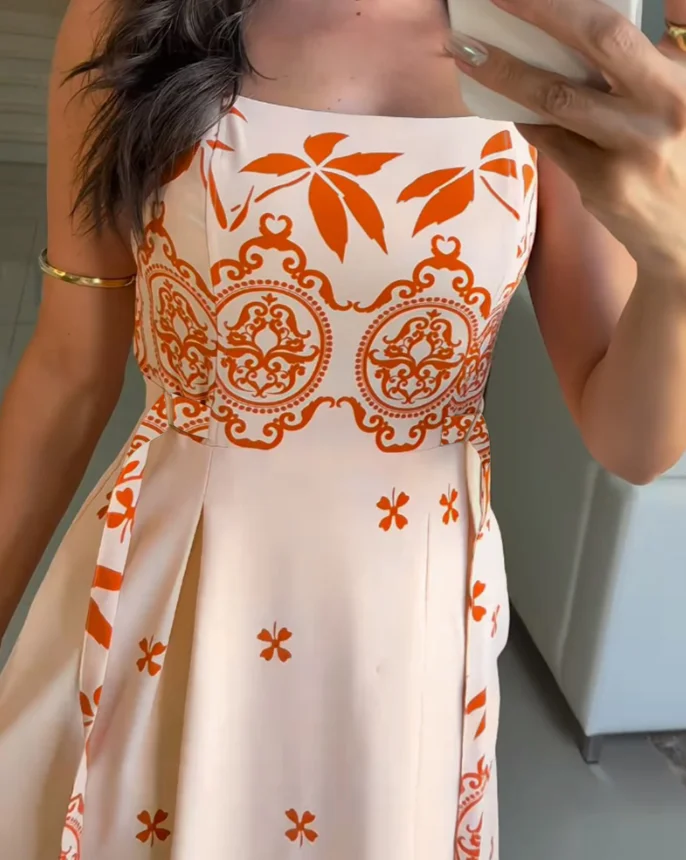 Womens Dresses 2025 Floral Print Square Neck Sleeveless A Line Dress Casual Shirred Waist Tied Detail Maxi Dress with Pockets
Womens Dresses 2025 Floral Print Square Neck Sleeveless A Line Dress Casual Shirred Waist Tied Detail Maxi Dress with Pockets