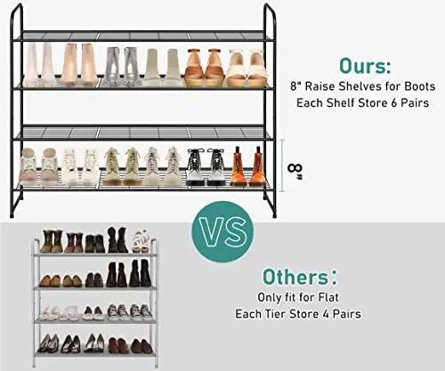 Four-Level Metal Shoe Storage Rack For Closet Bedroom Floor Entryway Black – 30 Pairs Capacity With Elevated Shelves
Four-Level Metal Shoe Storage Rack For Closet Bedroom Floor Entryway Black – 30 Pairs Capacity With Elevated Shelves