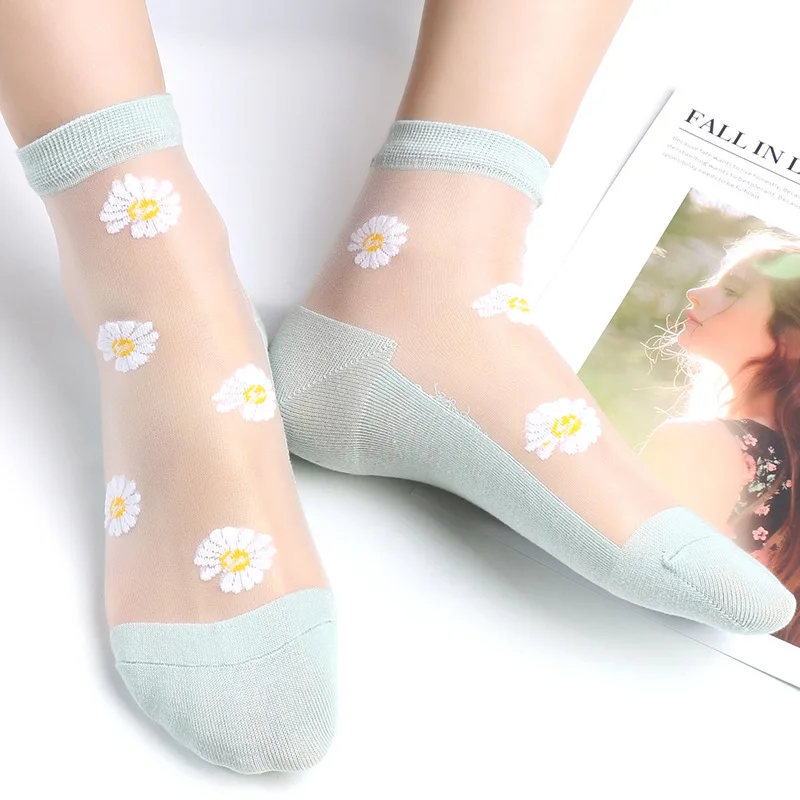 Summer Socks Transparent Little Flower Daisy Socks Fashion Womens Socks Girls Silk Crystal Breathable Ultra Thin Female Sox
Summer Socks Transparent Little Flower Daisy Socks Fashion Womens Socks Girls Silk Crystal Breathable Ultra Thin Female Sox