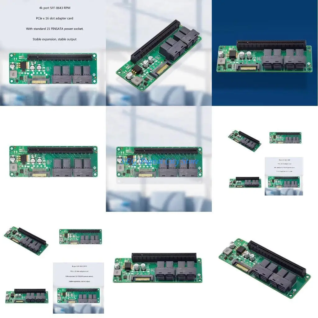 U75B 4 Port SFF-8643 to PCIE X16 Adapters Bifurcation Motherboards Connectors for Server
U75B 4 Port SFF-8643 to PCIE X16 Adapters Bifurcation Motherboards Connectors for Server